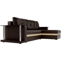 Угловой диван Craftmebel Атланта М угловой 2 стола (боннель, правый, коричневая экокожа)