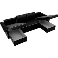 П-образный диван Лига диванов Милфорд 31582 (экокожа, черный)