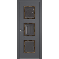 Межкомнатная дверь ProfilDoors 65SMK (серый матовый, стекло серое, золотая патина)