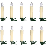 Новогодняя свеча Vegas Елочные свечи на клипсах с пультом (белый теплный) 10 шт