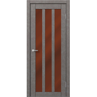 Межкомнатная дверь MDF-Techno Dominika Loft 403 60x200 (бетон серый/лакобель коричневый)