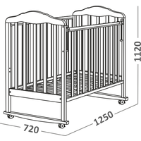 Классическая детская кроватка СКВ-Компани Березка 120117 (Орех)