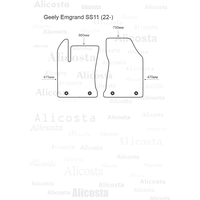 Комплект ковриков для авто Alicosta Geely Emgrand SS11 2022- (водительский + передний пассажирский, ЭВА 6-уг, черный)
