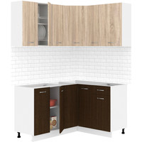 Готовая кухня Кортекс-мебель Корнелия Лира 1.5x1.3 без столешницы (дуб сонома/венге)
