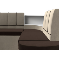 Угловой диван Лига диванов Тефида 114213 (микровельвет, коричневый/бежевый)