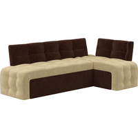 Угловой диван Mebelico Люксор (угловой, вельвет, бежевый/коричневый)