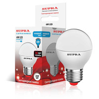 Светодиодная лампочка Supra SL-LED-PR-G45 E27 6 Вт 4000 К [SL-LED-PR-G45-6W/4000/E27]