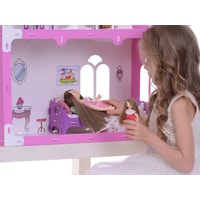 Кукольный домик Krasatoys Дом Милана с мебелью 000271 (белый/розовый)