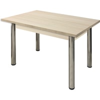 Кухонный стол Solt СТД-12 с обвязкой (шимо светлый/ноги хром)