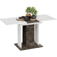 Кухонный стол Трия Кельн Тип 1 (ателье темный/белый/стекло белый глянец)