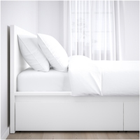 Кровать Ikea Мальм 200x90 (2 ящика, белый, Лонсет) 592.109.87