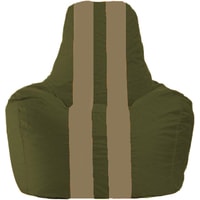 Кресло-мешок Flagman Спортинг С1.1-52 (тёмно-оливковый/бежевый)