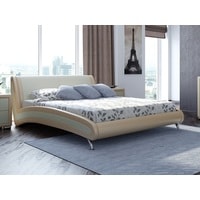 Кровать Ormatek Corso-2 160x190 (экокожа, бежевый/молочный перламутр)