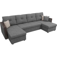 П-образный диван Лига диванов Валенсия 31449 (рогожка, серый)
