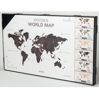 Пазл Woodary Карта мира L 3151 (black)