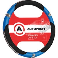 Оплетка на руль Autoprofi AP-150 BK/BL (M) (черный/синий)