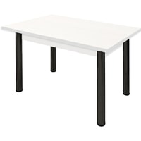 Кухонный стол Solt СТД-12 с обвязкой (белый/ноги черные)