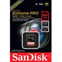 Карта памяти SanDisk Extreme PRO SDXC SDSDXXY-064G-GN4IN 64GB