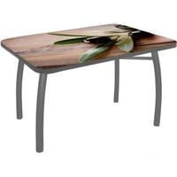 Кухонный стол Solt №44 110x70 (кромка серая/ноги усиленные/шелби-дуо серые)