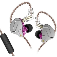 Наушники KZ Acoustics ZSN Pro (с микрофоном, серебристый/фиолетовый)