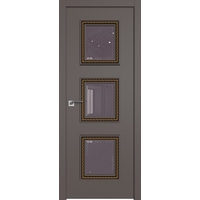 Межкомнатная дверь ProfilDoors 65SMK (какао матовый, стекло кварц, золотая патина)