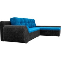 Угловой диван Лига диванов Анталина 31585 (правый, велюр, голубой/черный)