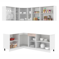 Готовая кухня Кортекс-мебель Корнелия Лира 1.5x2.2 без столешницы (розовый/оникс)