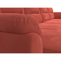 П-образный диван Лига диванов Бостон 109503 (микровельвет, коралловый)