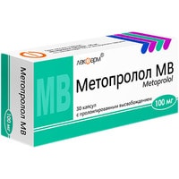 Препарат для лечения заболеваний сердечно-сосудистой системы Лекфарм Метопролол Мв, 100 мг, 30 капс.