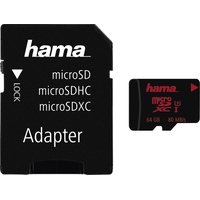 Карта памяти Hama 00123982 microSDXC 64GB + адаптер