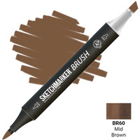 Маркер художественный Sketchmarker Brush Двусторонний BR60 SMB-BR60 (средний коричневый) в Мозыре