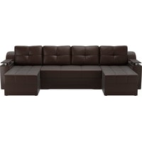 П-образный диван Лига диванов Сенатор 28919 (экокожа, коричневый)