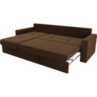 Угловой диван Лига диванов Верона 100266 (левый, микровельвет, коричневый)