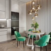 Кухонный стол Домус Диннер 5 (серый бетон/белый)