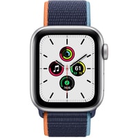 Умные часы Apple Watch SE 40 мм (алюминий серебристый/синий нейлон)
