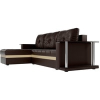Угловой диван Craftmebel Атланта М угловой 2 стола (нпб, левый, коричневая экокожа)