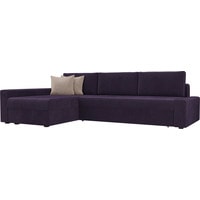 Угловой диван Лига диванов Версаль 105811 (левый, велюр, фиолетовый/бежевый)