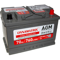 Автомобильный аккумулятор Dynamatrix AGM DEK700 760 (70 А·ч)
