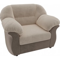 Интерьерное кресло Лига диванов Карнелла 105819 (велюр, бежевый/коричневый)