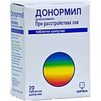 Препарат для лечения заболеваний нервной системы UPSA Донормил, 15 мг, 20 табл.