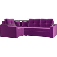 Угловой диван Лига диванов Комфорт 102605 (левый, микровельвет, фиолетовый)