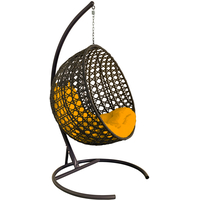 Подвесное кресло M-Group Круг Люкс 11060211 (коричневый ротанг/желтая подушка)