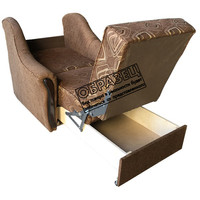 Кресло-кровать Асмана Виктория (рогожка цветок крупный коричневый)