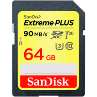 Карта памяти SanDisk Extreme PLUS V30 SDXC 64GB [SDSDXWF-064G-GNCIN]