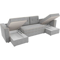 П-образный диван Лига диванов Принстон 31650 (рогожка, серый)