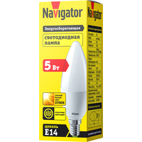 Светодиодная лампочка Navigator NLLB-P-C37-5-230-2.7K-E14