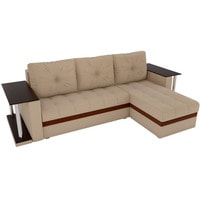 Угловой диван Craftmebel Атланта М угловой 2 стола (боннель, правый, бежевая рогожка)