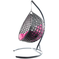 Подвесное кресло M-Group Капля Люкс 11030308 (серый ротанг/розовая подушка)