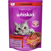 Сухой корм для кошек Whiskas Вкусные подушечки с нежным паштетом с говядиной 350 г