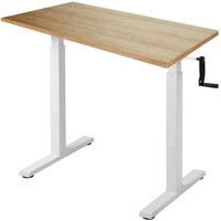 Стол для работы стоя ErgoSmart Manual Desk Compact 1360x800x36 мм (дуб натуральный/белый)